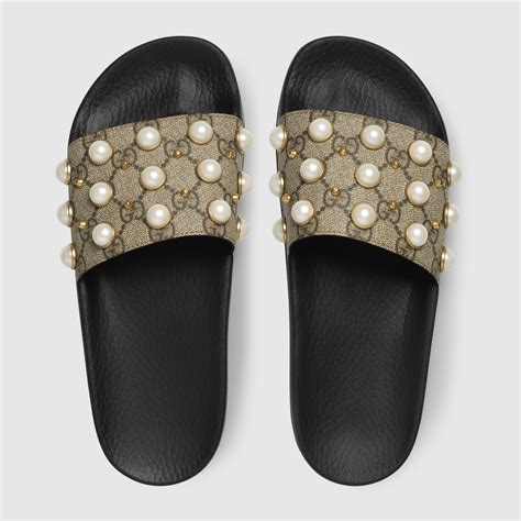 gucci pearl slides size 8|cheapest Gucci slides.